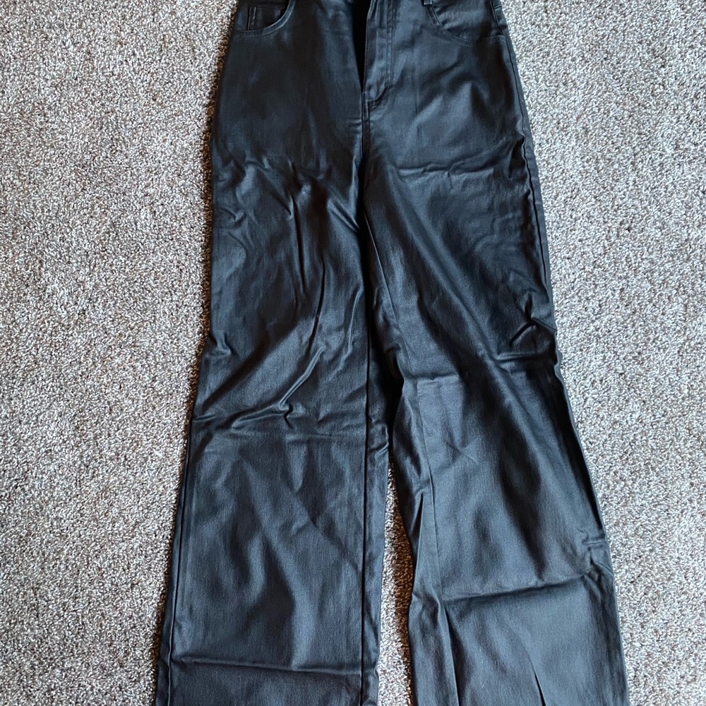Black Faux Leather Pants